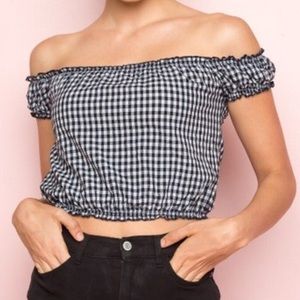Brandy Melville Black Gingham Rio Top